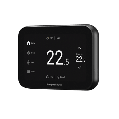 HONEYWELL HOME RESIDEO - Termostato Inteligente ElitePRO / S1200 Smart Thermostat / Negro / Pantalla 5" / 4H-2C Bomba Calor / 3H-3C Convencional / Control IAQ / Video Doorbell / Redlink+WiFi+Bluetooth+Matter