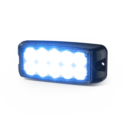ECCO - Luz de Advertencia LED / 10 LED / Rojo/Azul / 5x2 Pulgadas / 12-24 VDC / Montaje Superficial / IP Resistente al Agua / SAE Clase I