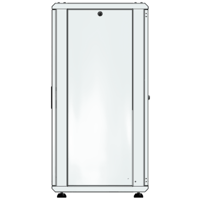LINKEDPRO - Gabinete Rack 24 Unidades / 19 Pulgadas / Puerta de Cristal / Piso / Acero Calibres 16-18-20 / 750 Kg Carga / 600x605x1190 mm (23.6x23.8x46.9 in) / Vidrio con Cerradura