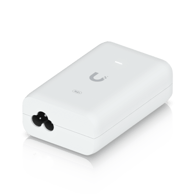 UBIQUITI - Adaptador PoE+ 2.5G / hasta 30 W / 48V 0.65A / (2) Puertos RJ45 MultiGigabit 2.5G / Salida PoE+ / LED Indicador / Ideal para APs UniFi WiFi 7 / / Protección contra Sobretensiones