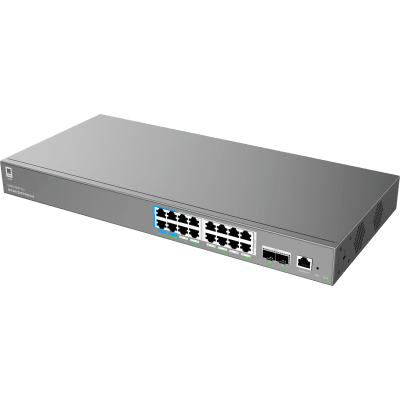GRANDSTREAM - Switch de Red Empresarial L2++ / Serie GWN7800 Pro / 16 Puertos Gigabit PoE 250W / 2 Puertos SFP+ / Gestión Cloud GDMS / VLAN 4K / QoS Avanzado / Seguridad Integral