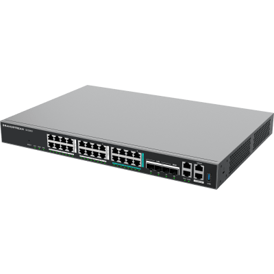 GRANDSTREAM - Router Todo-en-Uno GCC6021 con PBX de 50 Extensiones + Firewall + VPN + Switch de 16 Puertos GbE + 4x SFP+ 10 GbE y 8x 2.5 GbE / Gestión en la Nube con GDMS