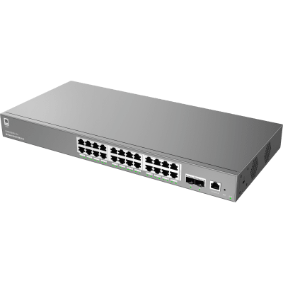 GRANDSTREAM - Switch de Red Empresarial L2++ / Serie GWN7800 Pro / 24 Puertos Gigabit PoE 250W / 2 Puertos SFP+ / Gestión Cloud GDMS / VLAN 4K / QoS Avanzado / Seguridad Integral