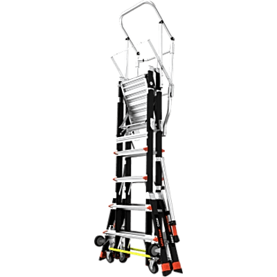 LITTLE GIANT LADDER SYSTEMS - Escalera con Jaula de Seguridad de 5-9 ft (1.5-2.74 m)/ Tipo IAA / Capacidad 375 lbs (170 kg) / Control de Descenso.