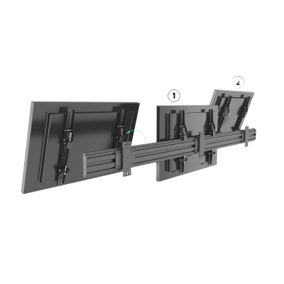 EPCOM INDUSTRIAL - Soporte de Pared para TV / Riel Triple 400T / Capacidad 110 lbs (50 kg) / Compatible 32"-65" / VESA 100x100-600x400 mm / Ajuste Ángulo 5°-15° / Montaje Profesional