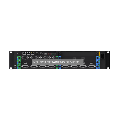 HIKVISION - Chassis Controlador de Video Wall 6 Slots / 2U Rack / Hasta 6 Tarjetas (Entrada y Salida de Video) / 4K Ultra HD / Hot-Swappable / Touch LCD 4.5" / Genlock Sync