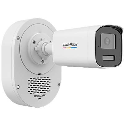 HIKVISION - [SOUNDMAX] Cámara Bala TURBOHD 2 Megapixel (1080p) / ColorVu / Audio Bidireccional + Sirena / Luz Blanca 40 m + IR 40 m / IP67 / Luz Dual / Exterior IP67
