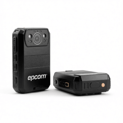 EPCOM - Body Camera para Seguridad / Video 4K / GPS Interconstruido / Conexión 4G-LTE / WiFi / Bluetooth / Sistema Basado en Android / Exterior IP66