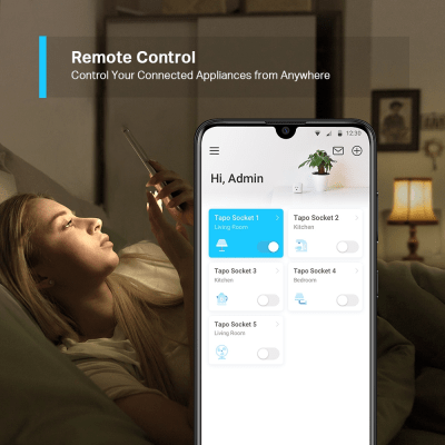 TP-LINK - Mini tomacorriente inteligente Wi-Fi, 100 - 120V~, 50/60Hz, 15.0A, compatible con Amazon Alexa y Google Assistant, color blanco.