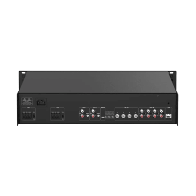 HIKVISION - Amplificador de audio | 2 zonas de 250W  | 100V/70V | Calendarización de eventos | Biblioteca de Materiales de Audio | Entrada de Alarma | Hik-connect /Hikcentral profesional