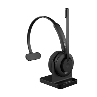 FANVIL - Auriculares Bluetooth / Micrófono Omnidireccional / Cancelación de Ruido AI ENC / Busylight Integrado / Bluetooth 5.4 Multipunto / Batería 400 mAh / 22 Horas Llamadas / Compatible VoIP
