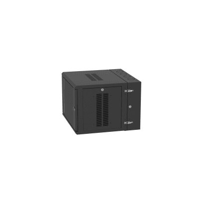 PANDUIT - Gabinete PanZone de Montaje en Pared, de 19in, Puerta con Ventana de Seguridad, 9 UR, 635mm de Profundidad, Color Negro