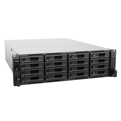SYNOLOGY - Servidor NAS Rack / 16 Bahías Intercambiables / 3U / Rendimiento 3,519/1,790 MB/s / 10GbE Integrado / Fuentes Duales en Caliente / Expansible a 28 Bahías / Hasta 560 TB