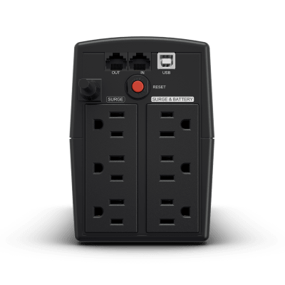 CYBERPOWER - UPS de 900 VA/420 W, Topología Línea Interactiva, Entrada 120 Vca NEMA 5-15P, y 6 Salidas NEMA 5-15R, Con Regulador de Voltaje (AVR)
