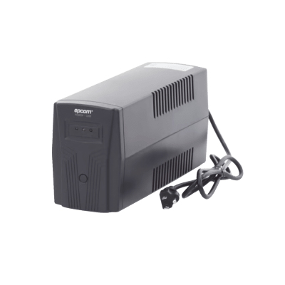 EPCOM POWERLINE - UPS de 600VA/360W / Topología Línea Interactiva / Entrada y Salida 120 Vca / Clavija NEMA 5-15P / 4 Tomas NEMA 5-15R/ Sin Protector RJ11 ni RJ45