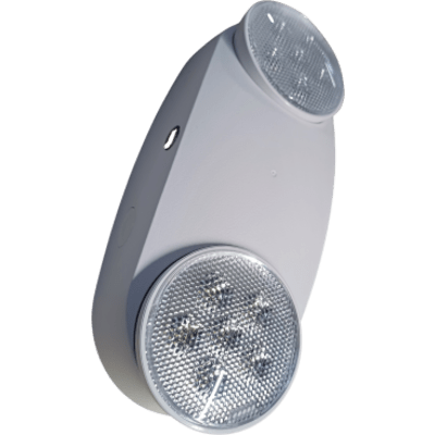 SFIRE - Luminaria de Emergencia LED / Doble Cabezal Ajustable / 230-430 Lúmenes / 120-277V Dual Voltage / 90 Minutos Autonomía / ABS 5VA Retardante de Llama