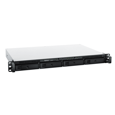 SYNOLOGY - NAS Rack / 4 Bahías / 1U / AMD Ryzen R1600 / 2 GB DDR4 ECC / 570 MB/s Lectura / 530 MB/s Escritura / Dual 1GbE / Actualización 10GbE