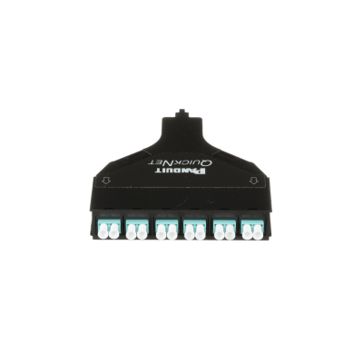 PANDUIT - Cassette de Fibra Óptica SFQ QuickNet™ de 6 Adaptadores LC Dúplex (12 Fibras) a MPO, Para Fibra Multimodo OM4, Método A, Color Negro