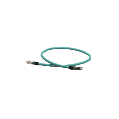 PANDUIT - Patch Cord Cat5e de Grado Industrial 600V, Blindado SF/UTP, Calibre 24 AWG, Color Aqua, 60 cm (23.62 pulgadas).