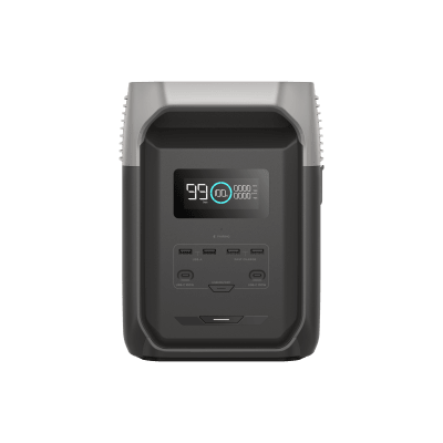 ECOFLOW - Estación de Energía Portátil Delta 3 1536Wh Litio LFP / 6 AC 1800 W (Max. 3600W) / 2 USB-C 100W / Capacidad para Aumentar Respaldo / Cargador de Coche 10A a 12.6V / Conectividad WiFi y Bluetooth (App) / Carga Solar 500W Max.