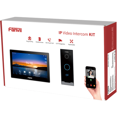 FANVIL - Kit Videoportero IP Fanvil VIK-01, Estación Interior SIP i504W + Frente de Calle i60, Llamadas HD, Desbloqueo Remoto, App Fanvil Link, Wi-Fi 2.4G/5G, PoE