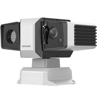 HIKVISION - Punta de Poste IP Dual / PTZ 4 Megapixel (40X Zoom) + Panorámica 4 Megapixel (4 mm) / 500 mts IR Laser / IP67 / IK10 / EIS / WDR 150 dB / Wiper / Anticorrosión (NEMA 4X)