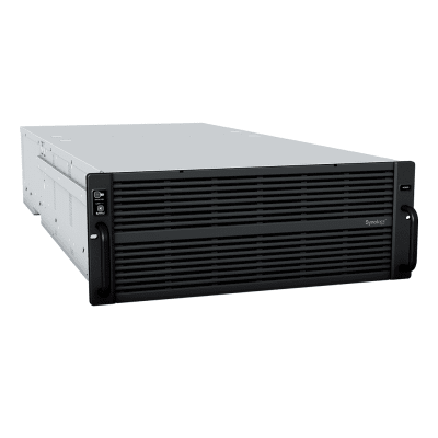 SYNOLOGY - Servidor de Almacenamiento High Density / 60 Bahías / Expansión 300 Unidades / Dual Intel Xeon Silver 10 Núcleos / DDR4 ECC hasta 512 GB / 10/25GbE / Fibre Channel / 4U