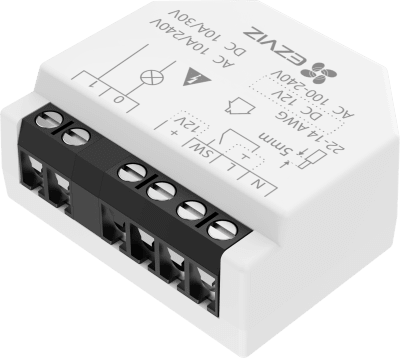 EZVIZ - Relé Inteligente Wi-Fi, CS-T35-R100-WD, 16A 250VAC, Wi-Fi 6 y BLE, Control por App EZVIZ, Compatible con Google Assistant, Amazon Alexa y Matter, Protecciones de Temperatura y Sobrecarga