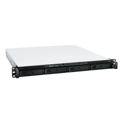SYNOLOGY - NAS Rack / 4 Bahías / 1U / AMD Ryzen V1500B / 32 GB DDR4 ECC / 4 Puertos 1GbE / Expansión 10/25GbE / Fuentes Redundantes