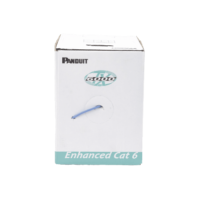 PANDUIT - Bobina de Cable UTP 305 Metros (1000 Pies) de Cobre, TX6000? PanNet, Reelex, Azul, Categoría 6 Mejorado (23 AWG), PVC (CM), de 4 Pares