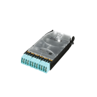 PANDUIT - Cassette HD Flex de 12 Fibras Multimodo OM4, de MPO a 6 Conectores y Precargado con 12 Pigtails LC Duplex, Color Aqua