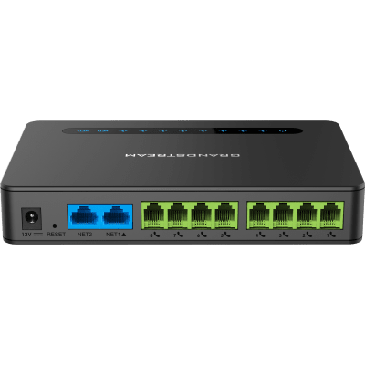GRANDSTREAM - Gateway 8 Puertos FXS (Conectar Teléfono Análogo) con Router NAT Gigabit / 2 Perfiles SIP / Cifrado AES / Conferencia de Voz 3 Participantes / Calidad de Voz HD / Fax T.38 / 2 Puertos Gigabit / Aprovisionamiento Automatizado TR069