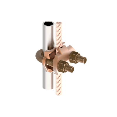 HUBBELL BURNDY - Conector Mecánico para Cable Calibre 4 a 2/0 AWG / Paralelo o 90° Grados a Tubo de 1 1/4" o Varilla  de 1 3/8" - 1 1/2".