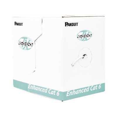 PANDUIT - Bobina de Cable UTP 305 Metros (1000 Pies) de Cobre, TX6000? PanNet, Reelex, Gris, Categoría 6 Mejorado (23 AWG), PVC (CMR, Riser), de 4 Pares