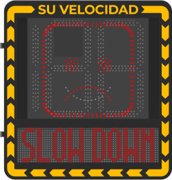 HIKVISION - Display LED para Control de Velocidad Exterior / Distancia Visible de 100 m / LED de Alta Luminosidad y Bajo Consumo / Visualización de Velocidad con Código de Colores / IP66 / Conectividad Wi-Fi y Ethernet / Compatible con TCP/IP, HTTP, DHC
