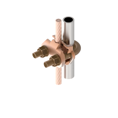 HUBBELL BURNDY - Conector Mecánico para Cable Calibre 4 a 2/0 AWG / Paralelo o 90° Grados a Tubo de 1 1/4" o Varilla  de 1 3/8" - 1 1/2".