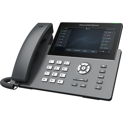 GRANDSTREAM - Teléfono IP Wi-Fi, Grado Operador, 12 líneas SIP con 6 cuentas, pantalla táctil  7", puertos Gigabit, Bluetooth, PoE, codec Opus, IPV4/IPV6 con gestión en la nube GDMS