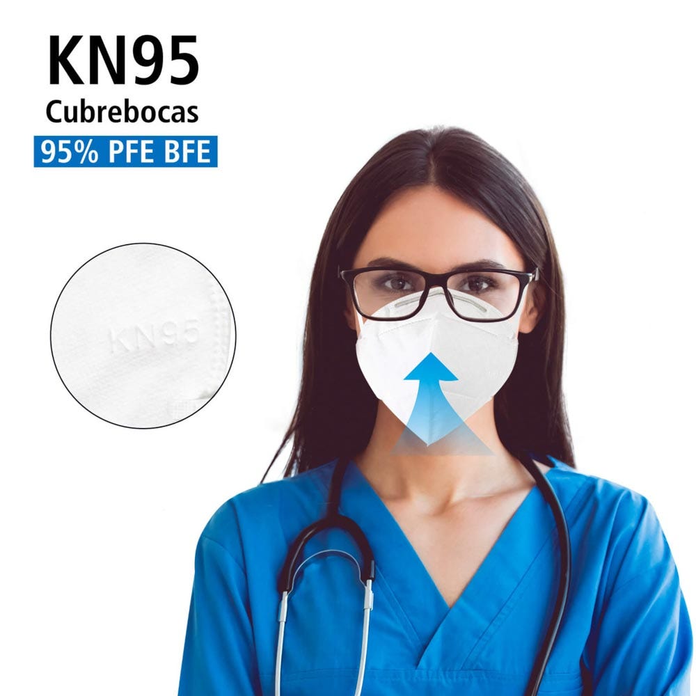 IUSA - Cubrebocas Kn95 con 5 capas de protección certificado por FDA