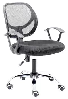 NEXTEP SOLUCIONES - Silla Secretarial Nextep de Altura Ajustable Tela Negra Base Giratoria