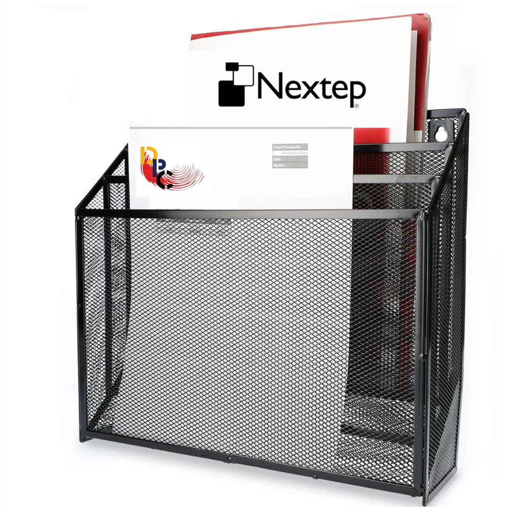NEXTEP SOLUCIONES - Bundle Clasificador Nextep Grande Malla Metalica 3 Niveles  Cont. 2Piezas