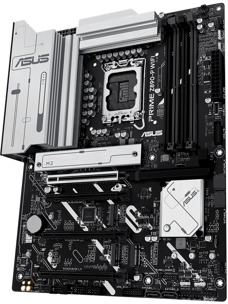 ASUS - Tarjeta Madre Asus PRIME Z890-P WIFI 4xDDR5 256GB 8666Mhz M.2 PCIe 5.0 HDMI DP TB Socket 1851 Core Ultra ATX Wi-Fi 7