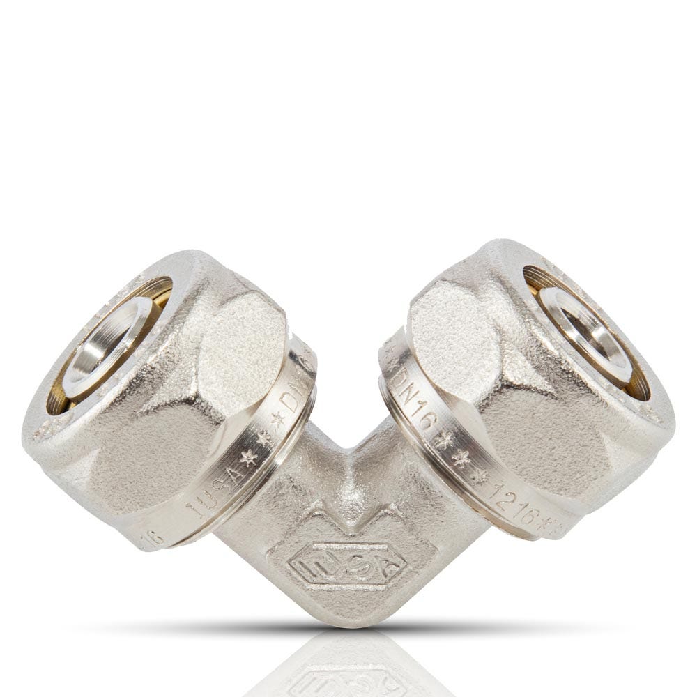 IUSA - Codo 90° de latón 16 x 16 mm