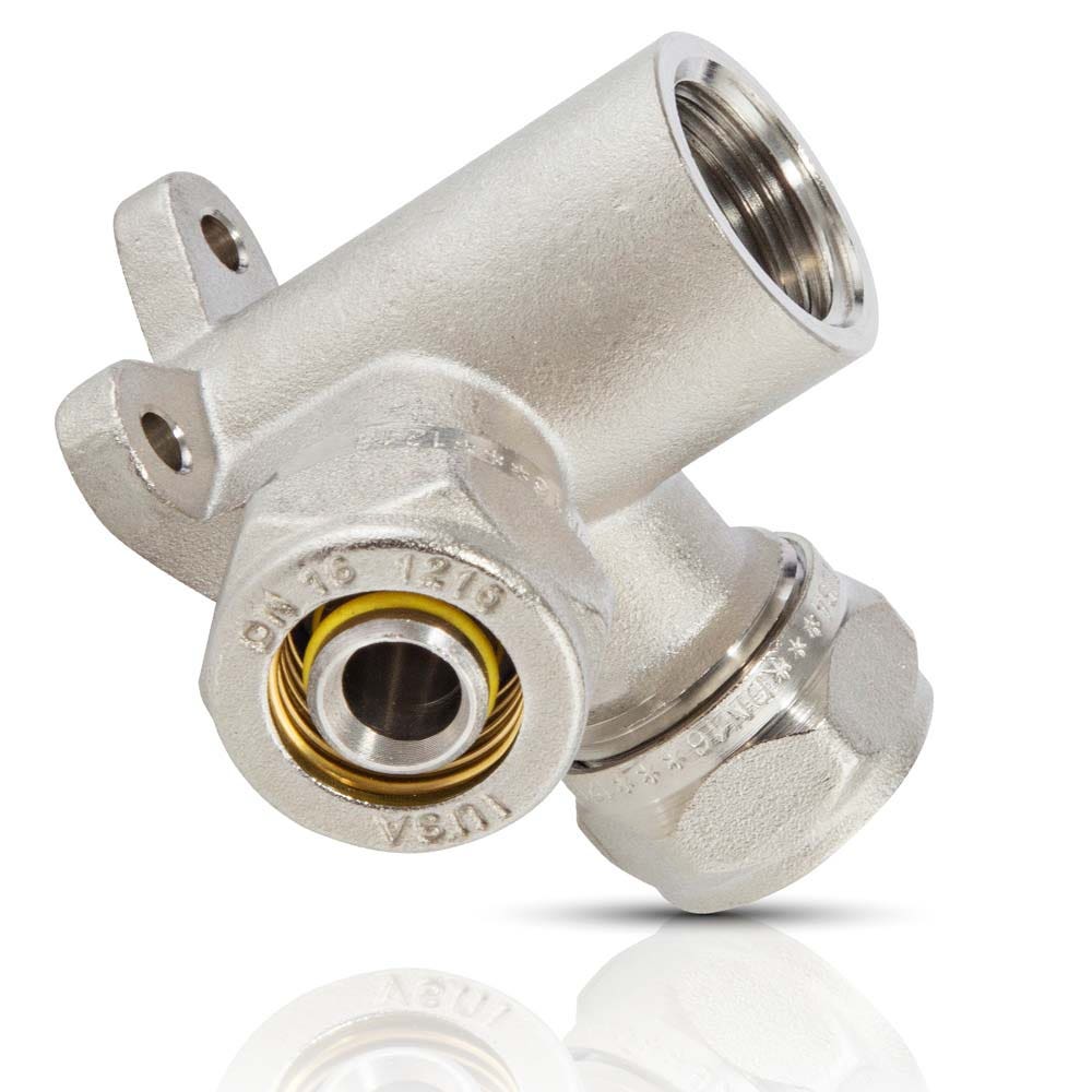 IUSA - Codo 90° de latón niquelado tipo rincón 16 x 1/2” NPTH