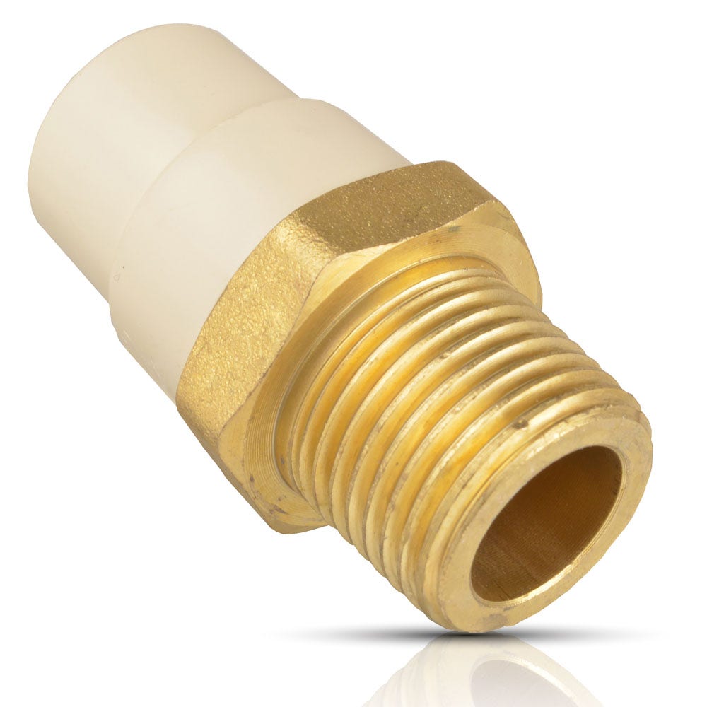 IUSA - Adaptador tipo macho con inserto metálico 3/4” x 3/4” mnpt