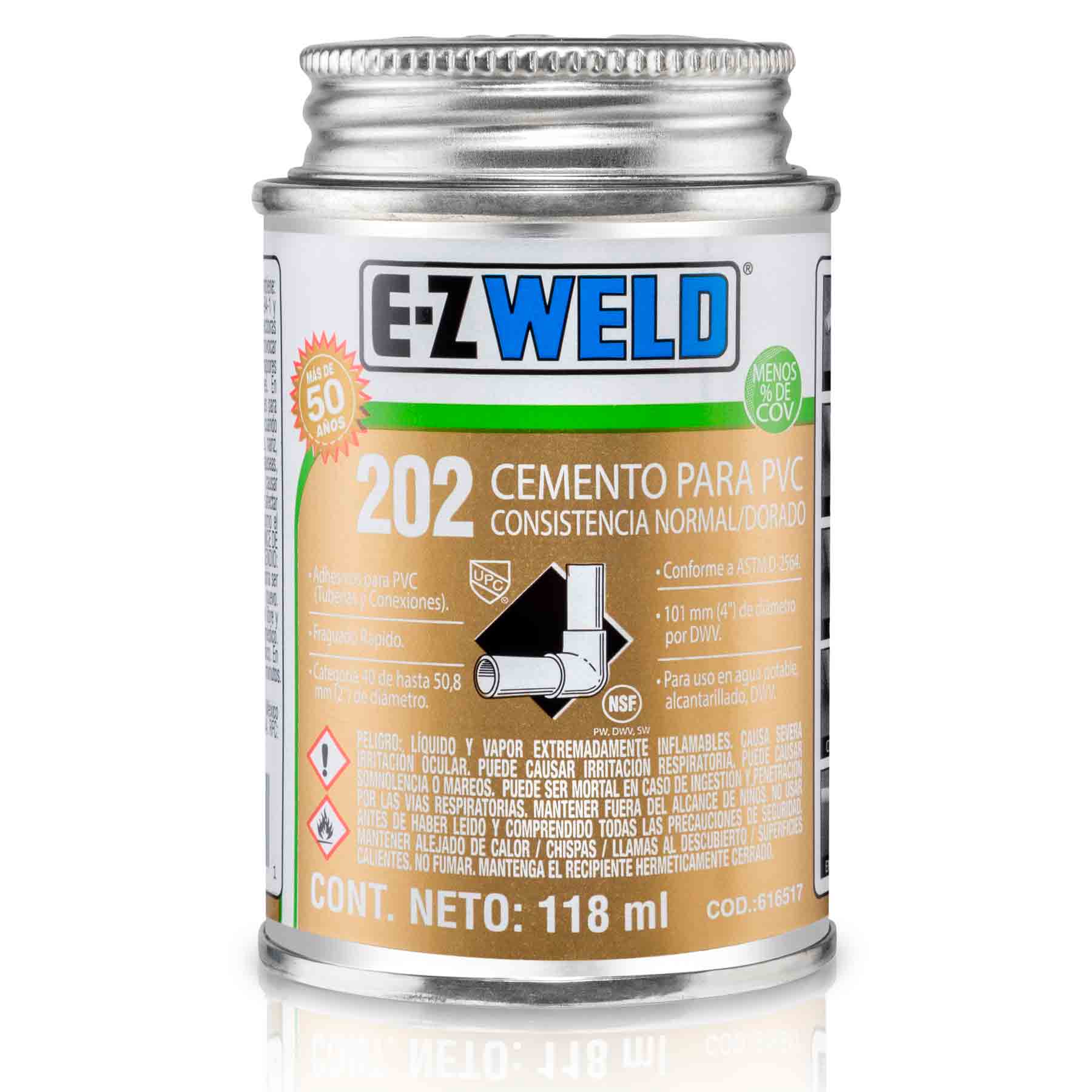 IUSA - Cemento transparente para PVC c-40 modelo 202 de 475 ml