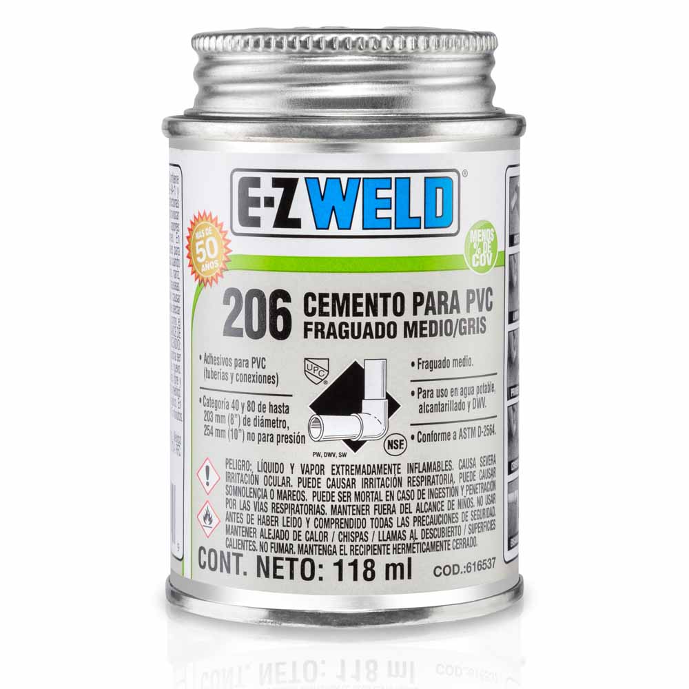 IUSA - Cemento gris para pvc c-80 modelo 206 de 475 ml
