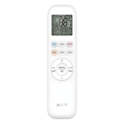 AUFIT - Control remoto para minisplit / 27 teclas / 3.0 V / 170x52x18 mm / 0°C a 40°C