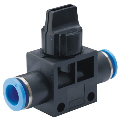 TITAN-AUTOMATION - Válvula Manual de Tres Vías / Unión Recta / Diámetro Exterior 8 mm / Para Sistemas Neumáticos e Hidráulicos