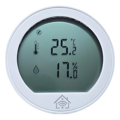 SMARTHOME BY EPCOM - Sensor de temperatura y humedad / Pantalla LCD / ZigBee 2.4 GHz / -20°C a 60°C / 0-100% HR / CR2430
