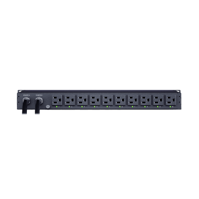 CYBERPOWER - PDU ATS (Fuente Redundante Auto-transferible) Monitoreable, Para Distribución de Energía, 2 Entradas 120 Vca NEMA5-15P, Con 10 Salidas NEMA 5-15R, Horizontal 19in, 1UR